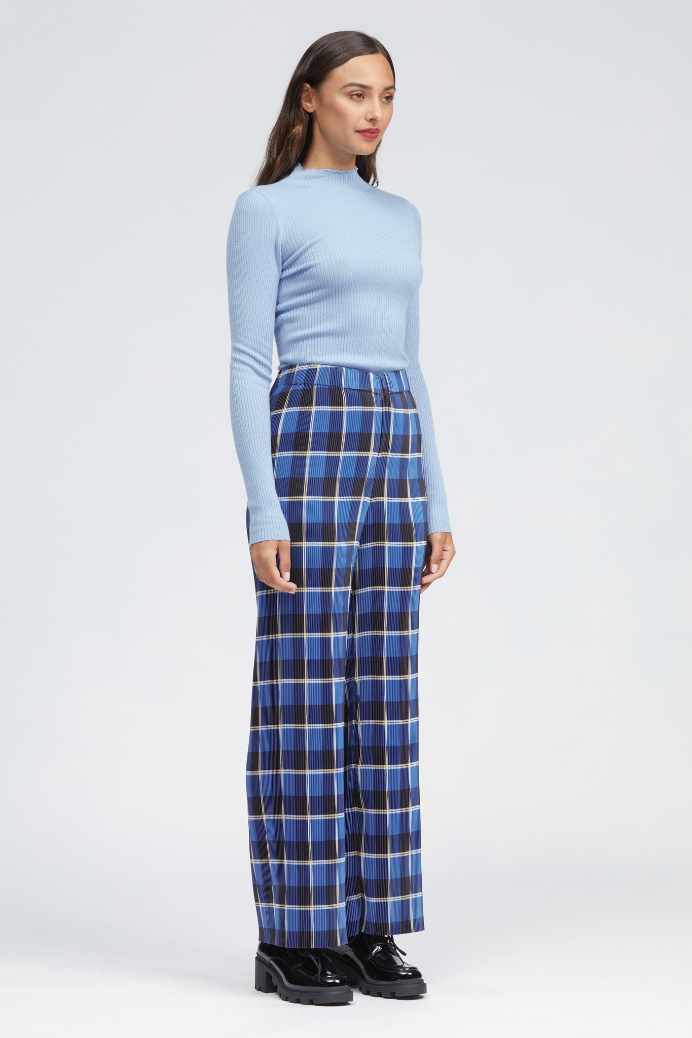 Baile Pant Navy/Blue Check