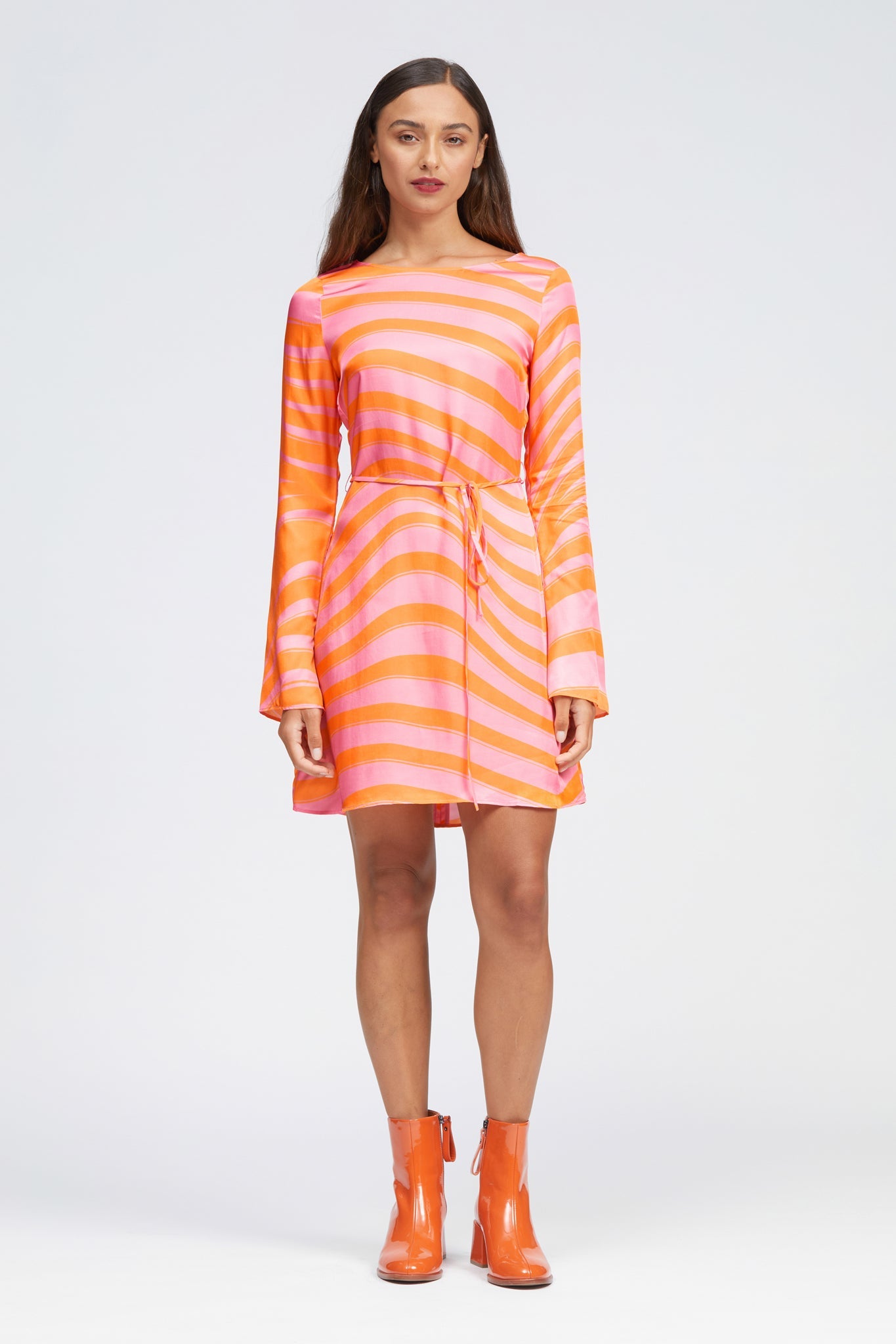 Ceol Dress Pink/Orange Squiggle Print