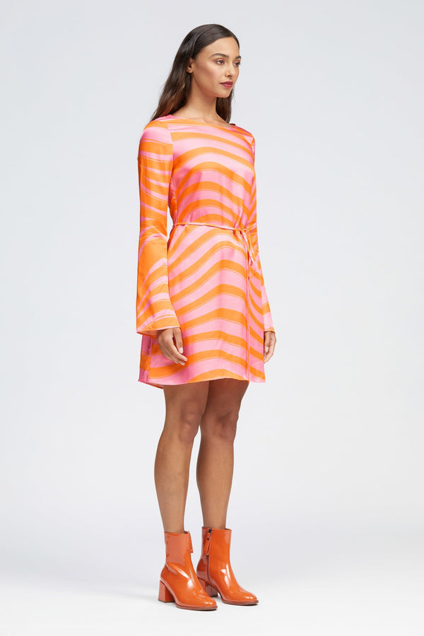 Ceol Dress Pink/Orange Squiggle Print