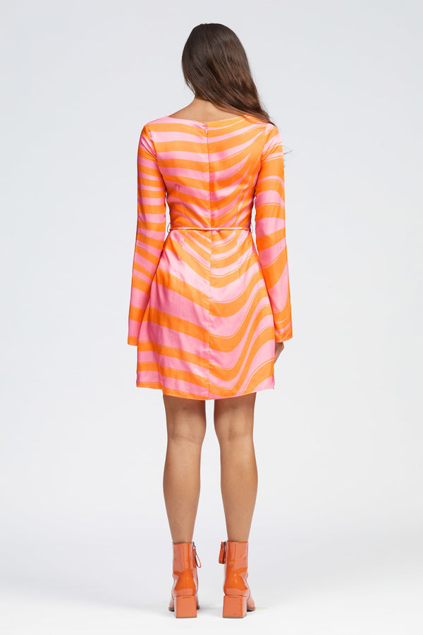 Ceol Dress Pink/Orange Squiggle Print