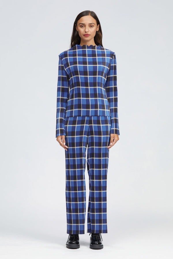 Baile Pant Navy/Blue Check