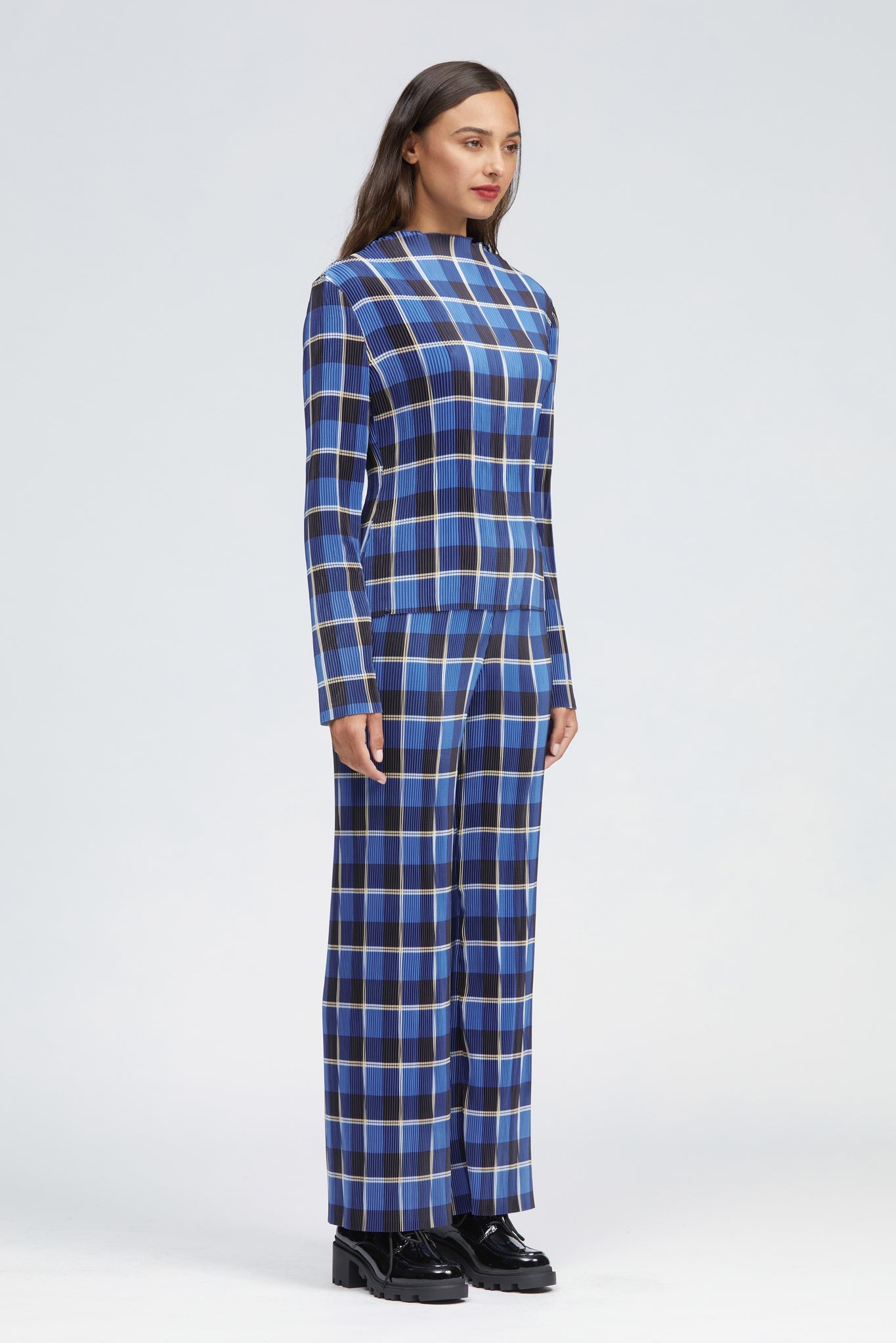 Coille Top Navy/Blue Check