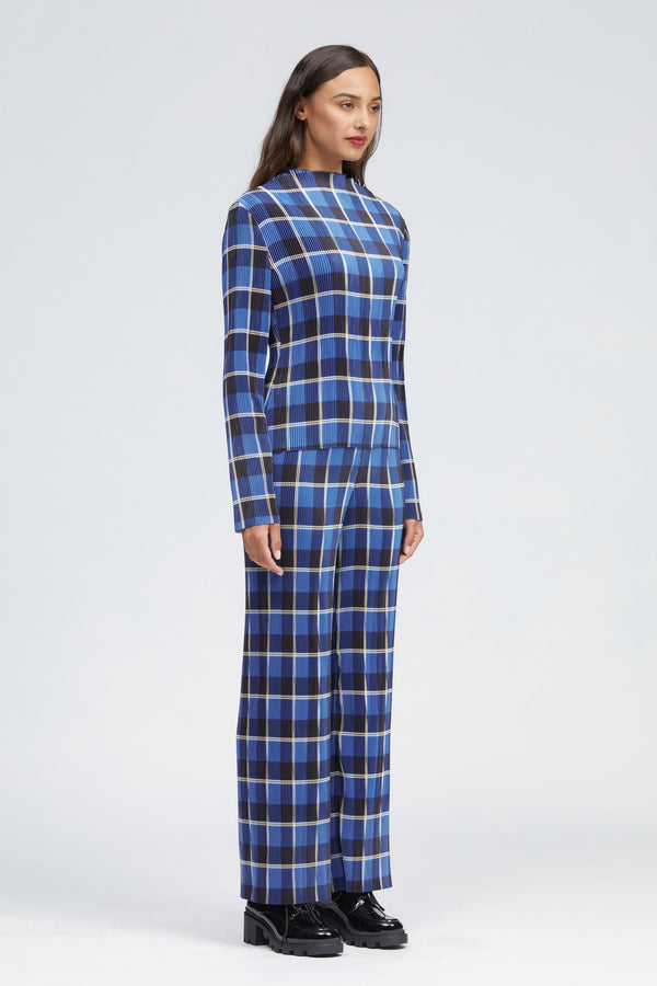 Coille Top Navy/Blue Check