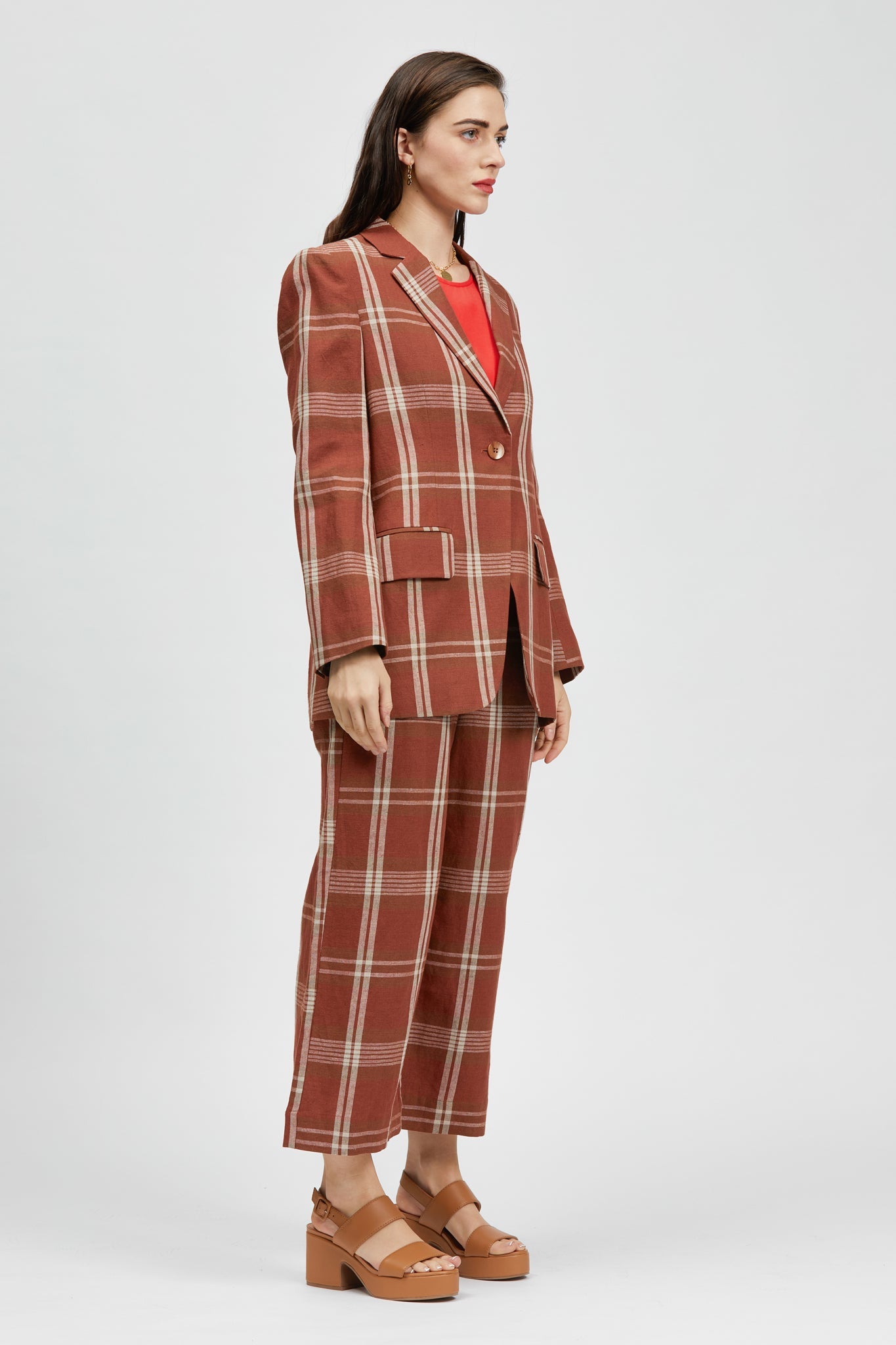 Dez Blazer Brown Check