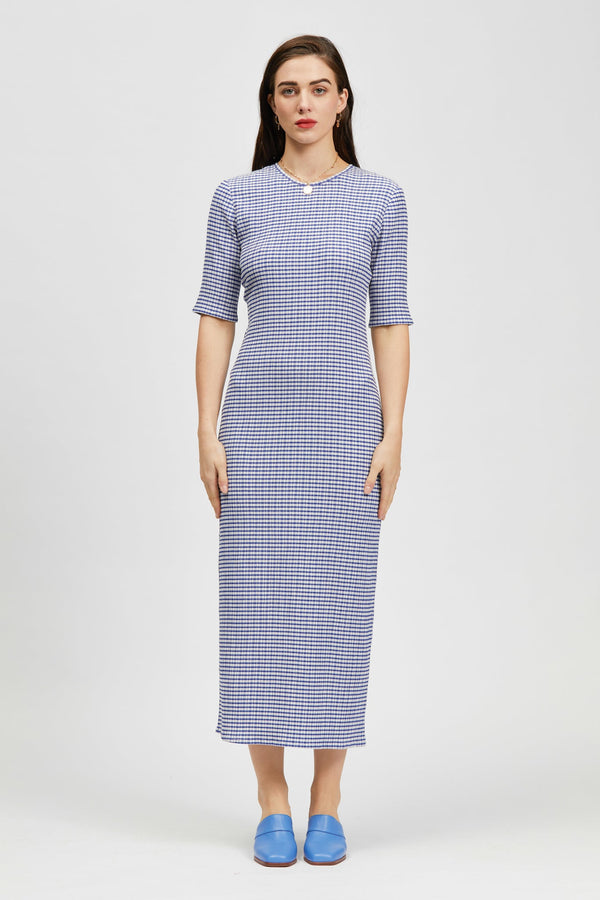 Longe Dress Blue/White Check