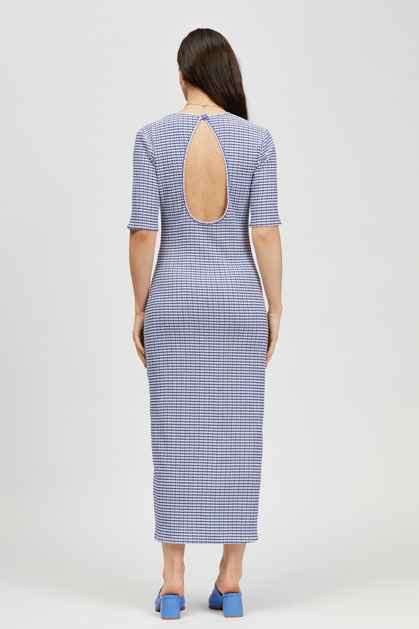 Longe Dress Blue/White Check