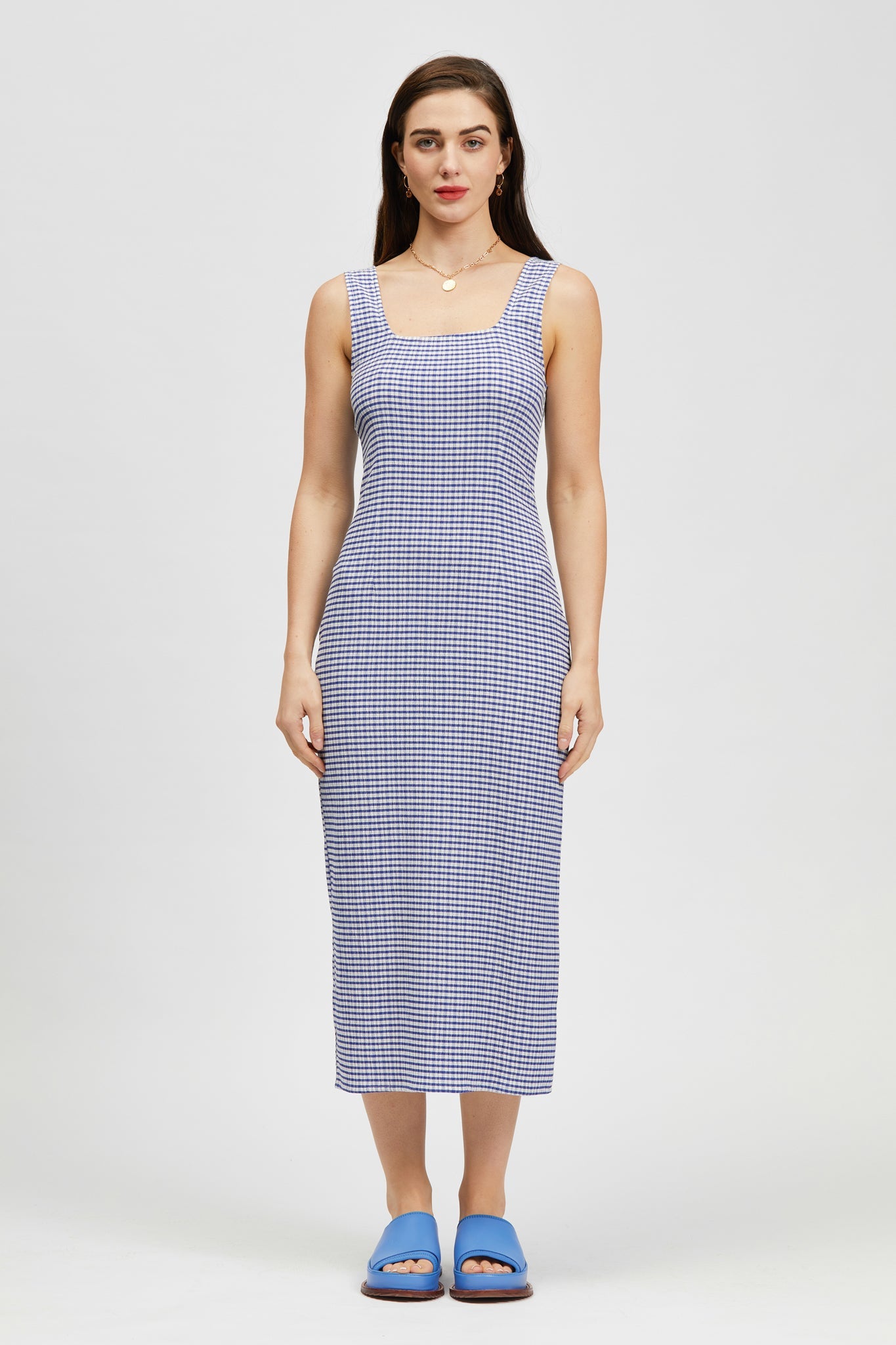 Sim Dress Blue/White Check