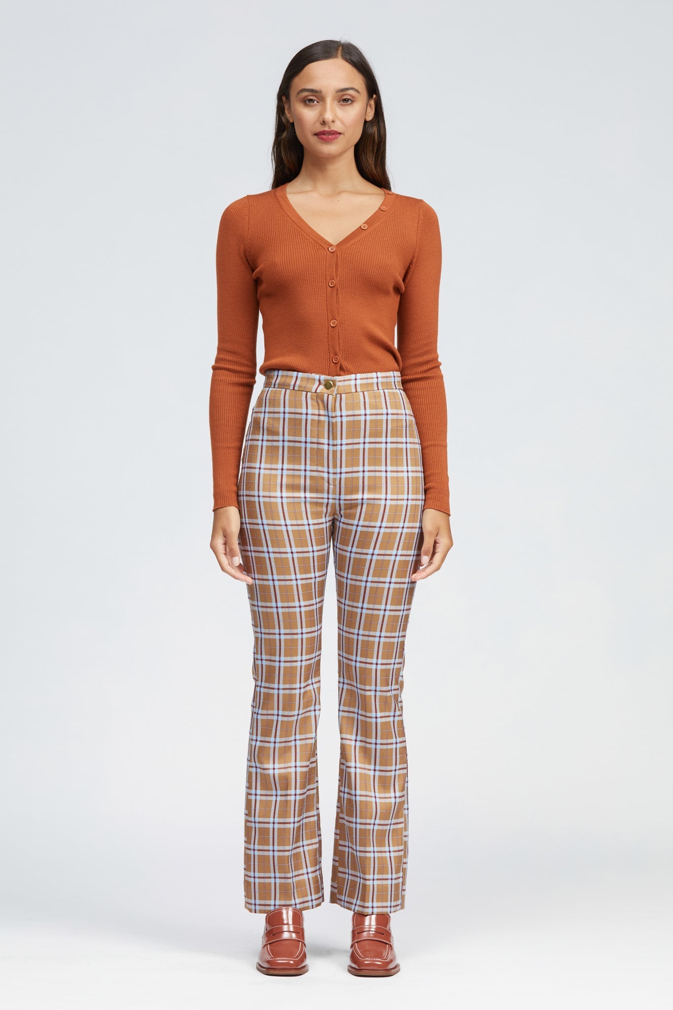 Traf Pant Camel/Blue Check