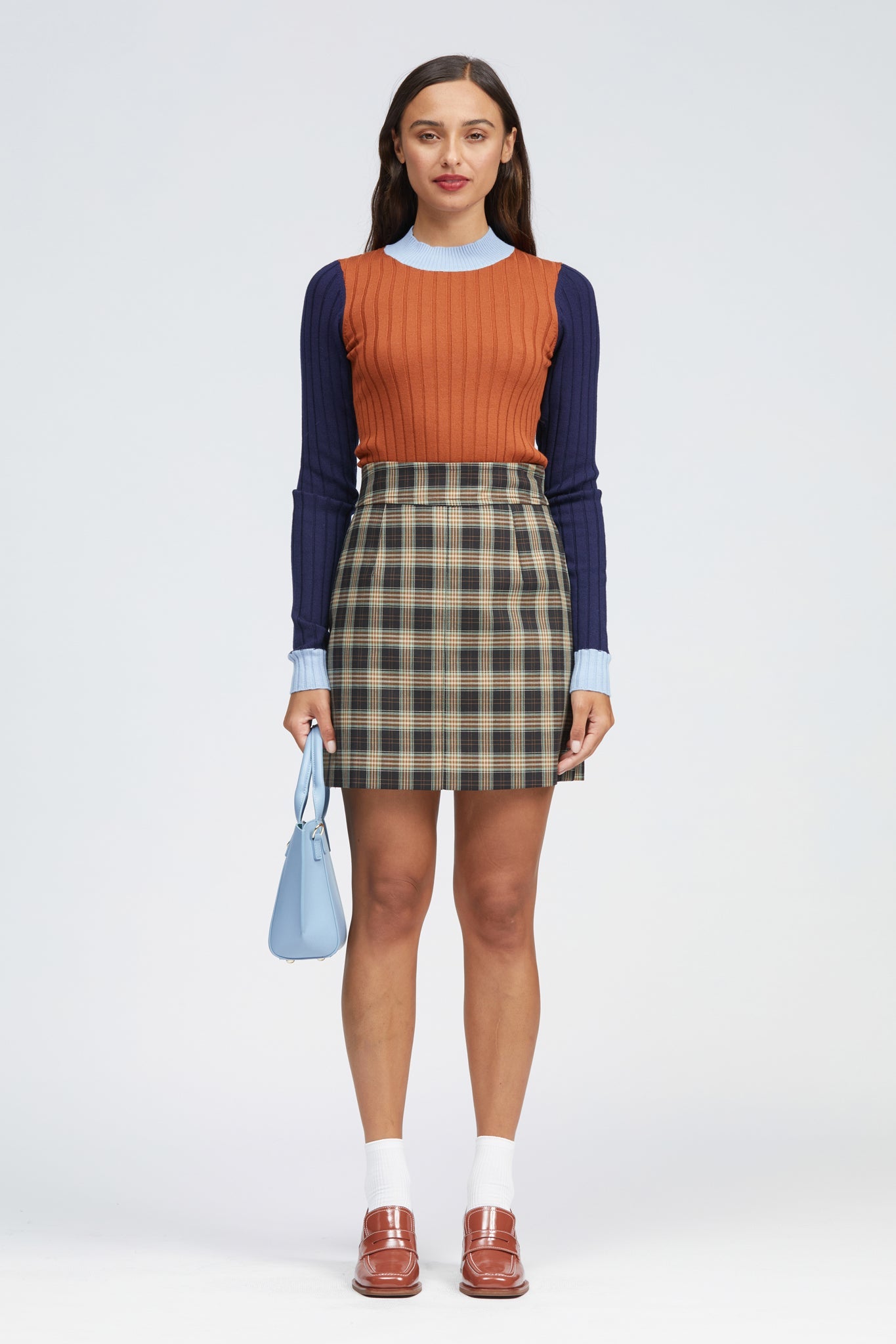 Uroda Skirt Brown/Mint Check