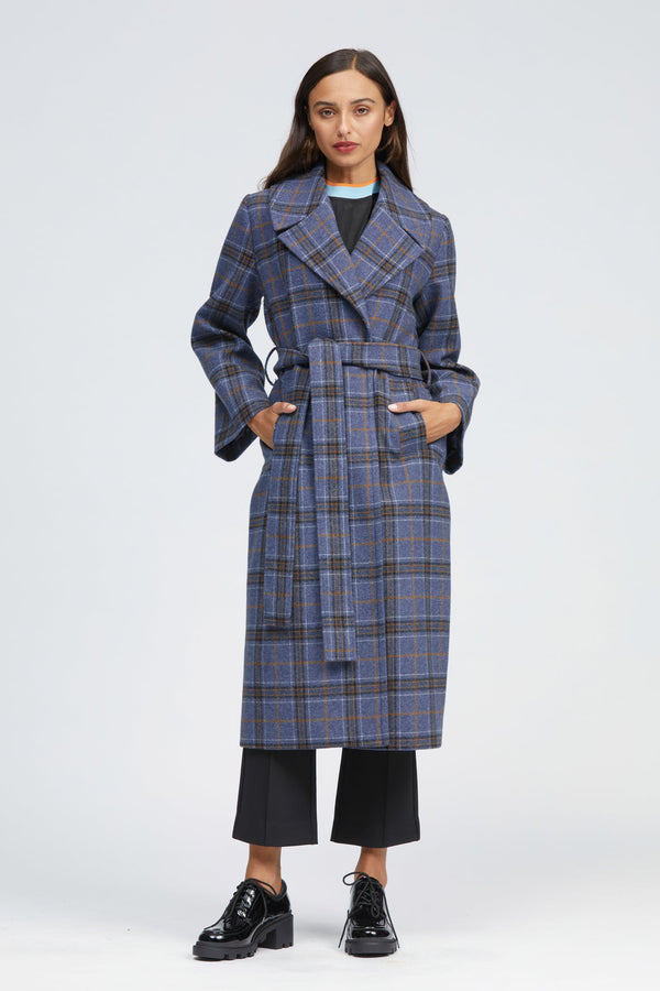 Waring Coat Blue/Orange Check