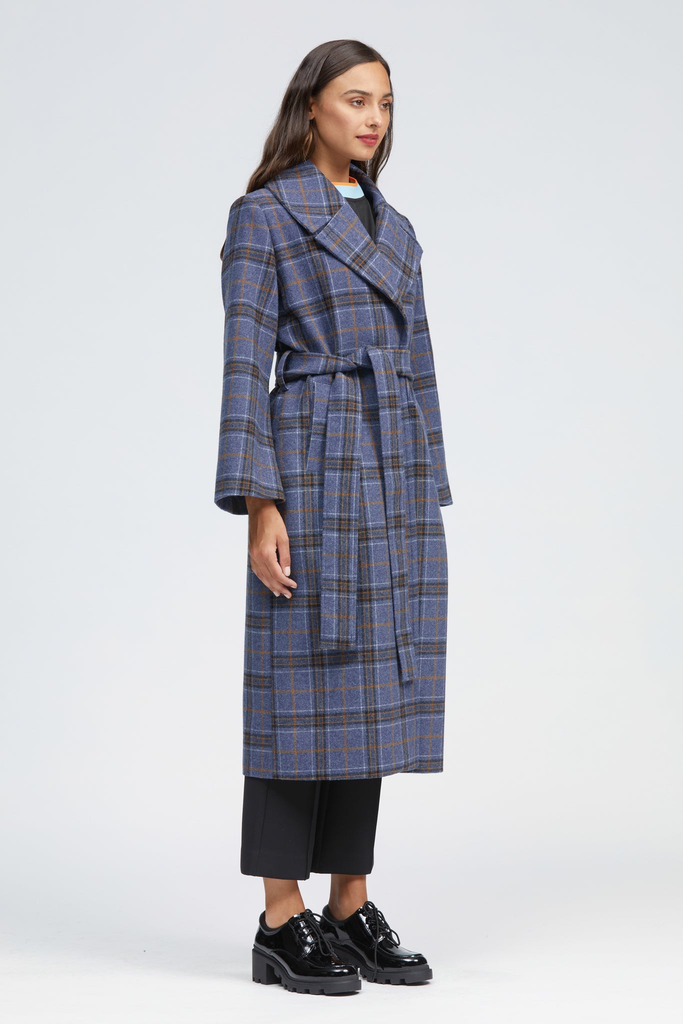 Waring Coat Blue/Orange Check