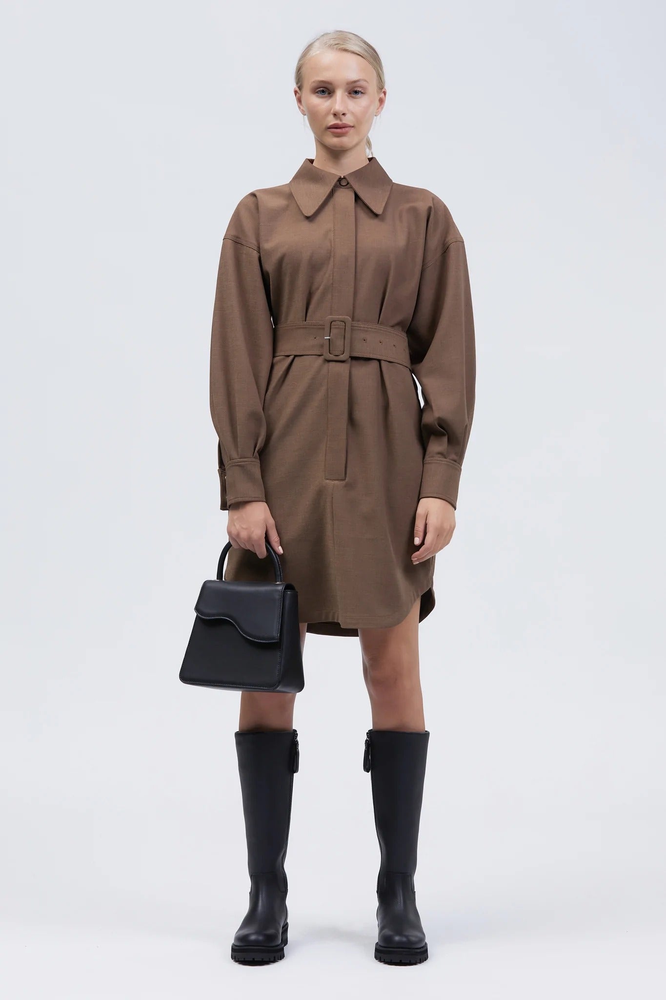 Nya Shirt Dress Brown