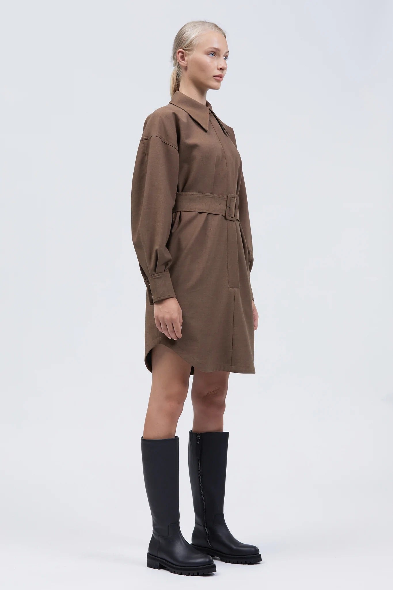 Nya Shirt Dress Brown