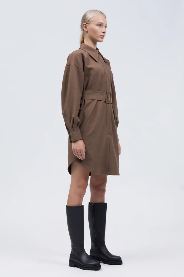 Nya Shirt Dress Brown